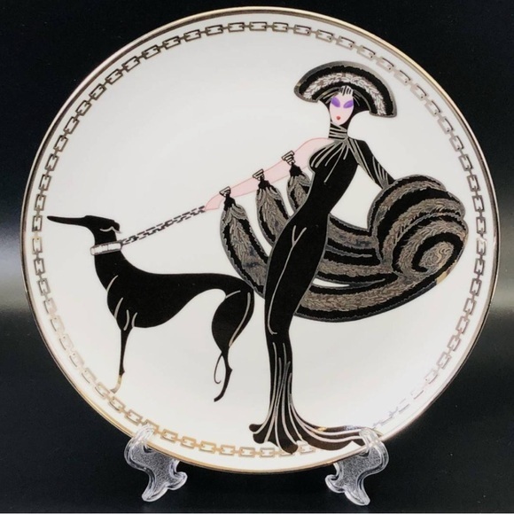 Franklin Mint Erte Symphony in Black Art Deco Plate, Vintage, Limited Edition - Picture 1 of 2